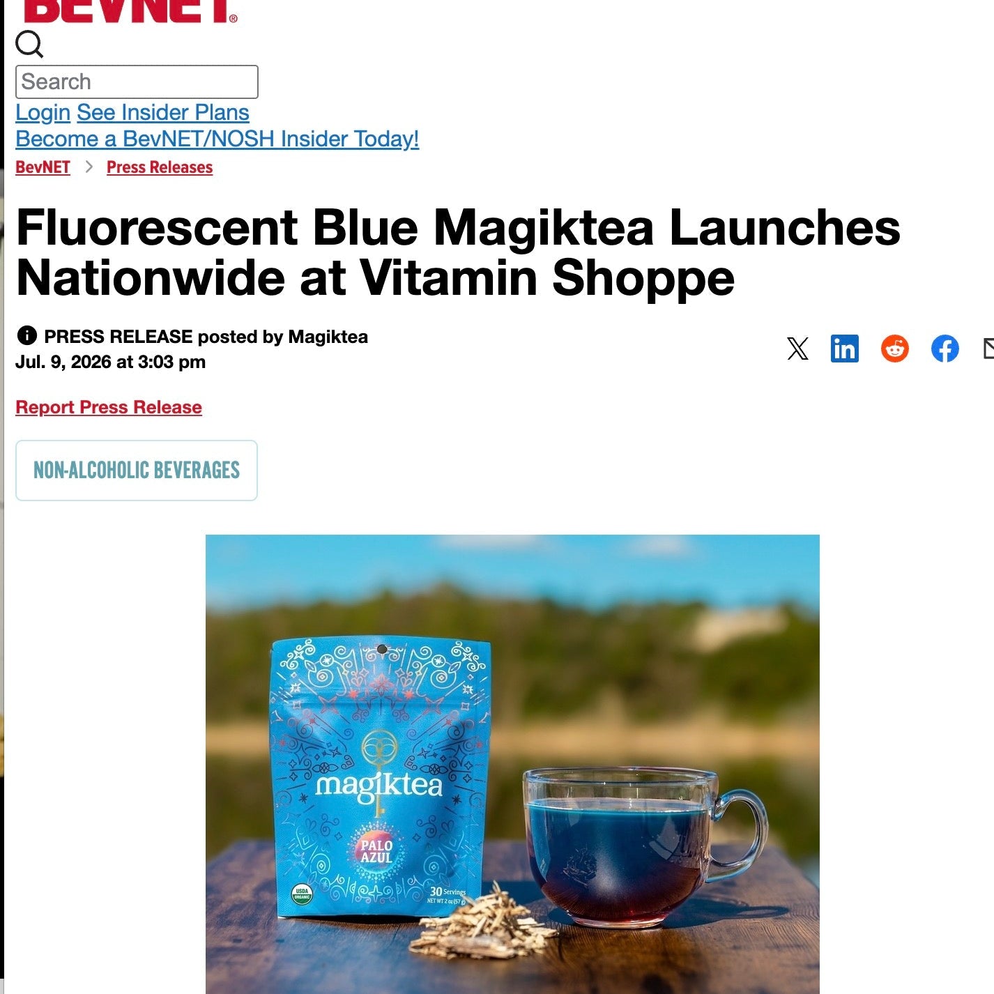 Magiktea Featured on BevNET