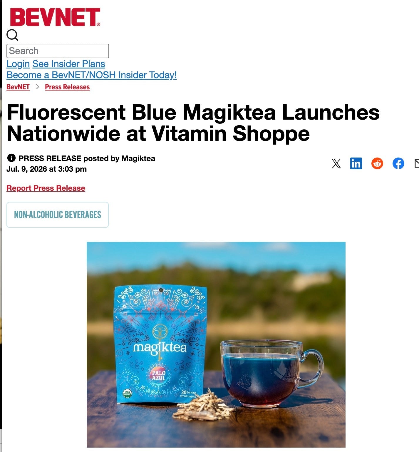 Magiktea Featured on BevNET