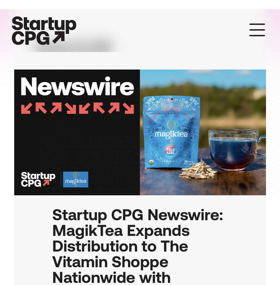Startup CPG Newswire: Magiktea Launches Nationwide at Vitamin Shoppe