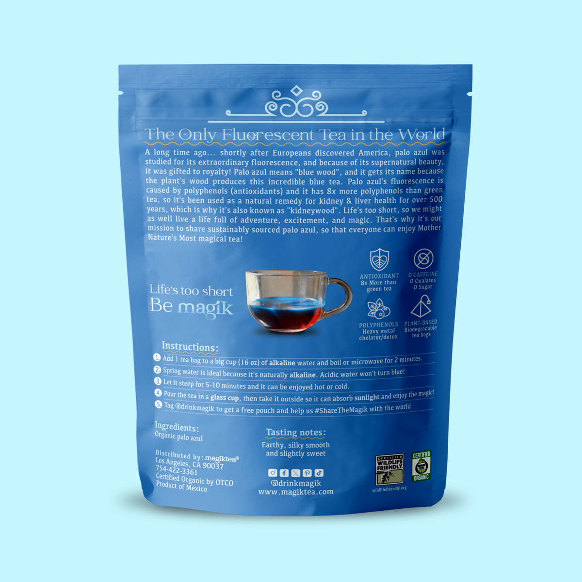 Palo Azul, 15 Plant-Based Tea Bags, USDA Organic